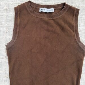 Zara Chocolate Knit Top
